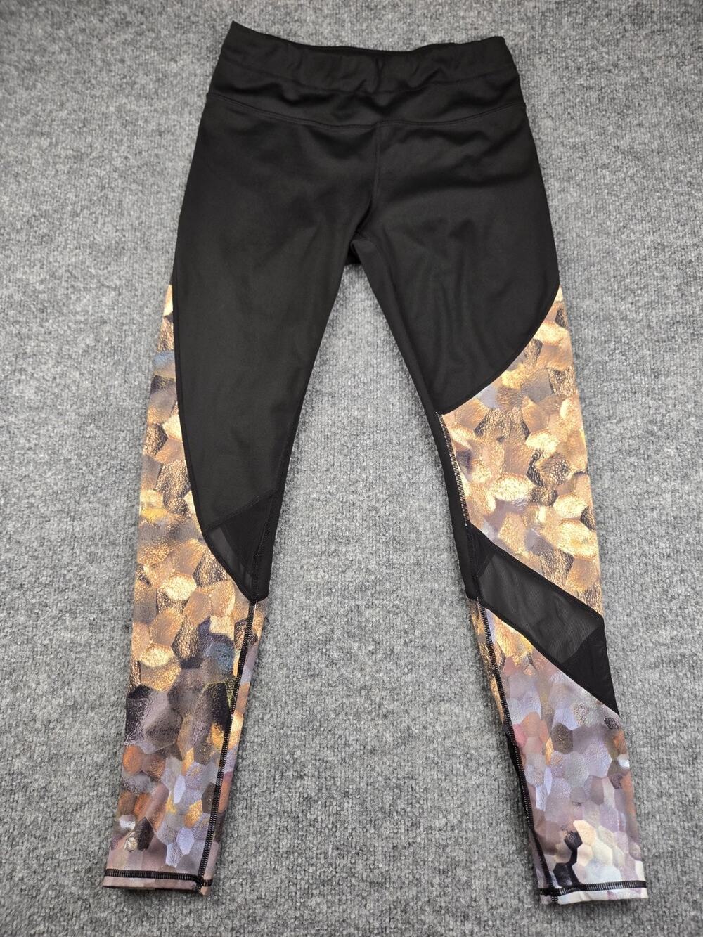 Athleta Women’s Size S Black Asym Mesh Sonar Leggings #709